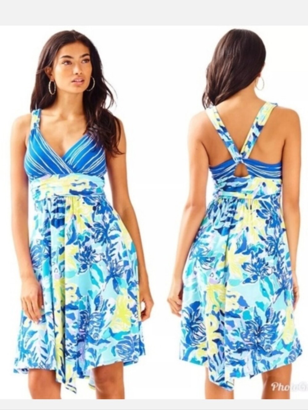 Lilly Pulitzer Hadley Dress In Indigo Ylang Ylang Love Size L NWT - Picture 8 of 14